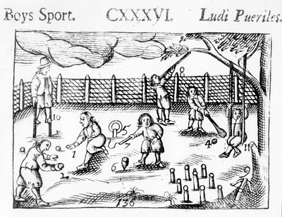 Boys sport from Orbis Sensualium Pictus, 1658 by John Amos Comenius